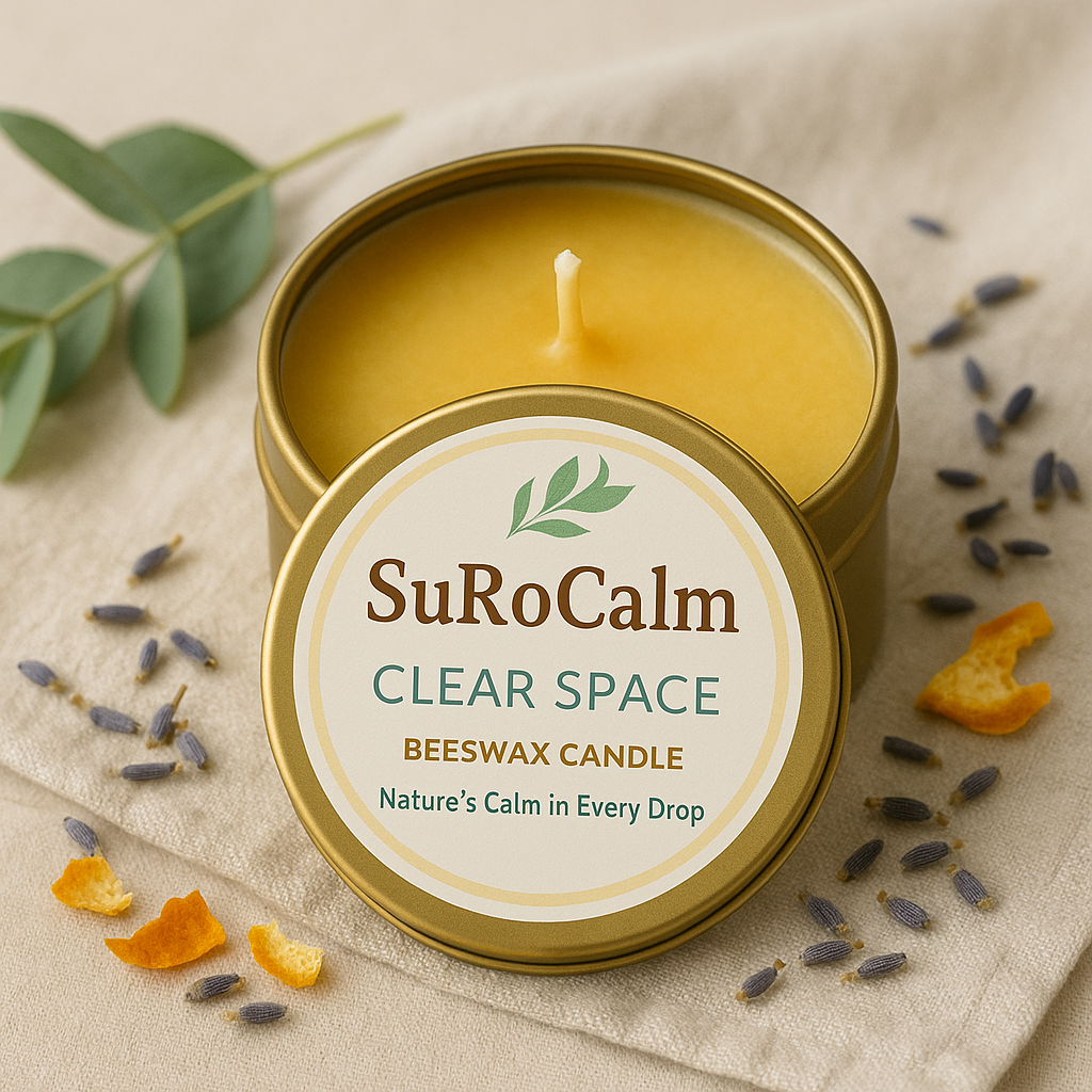 Beeswax Essential Oil Candles — 3.3 oz Golden Tin