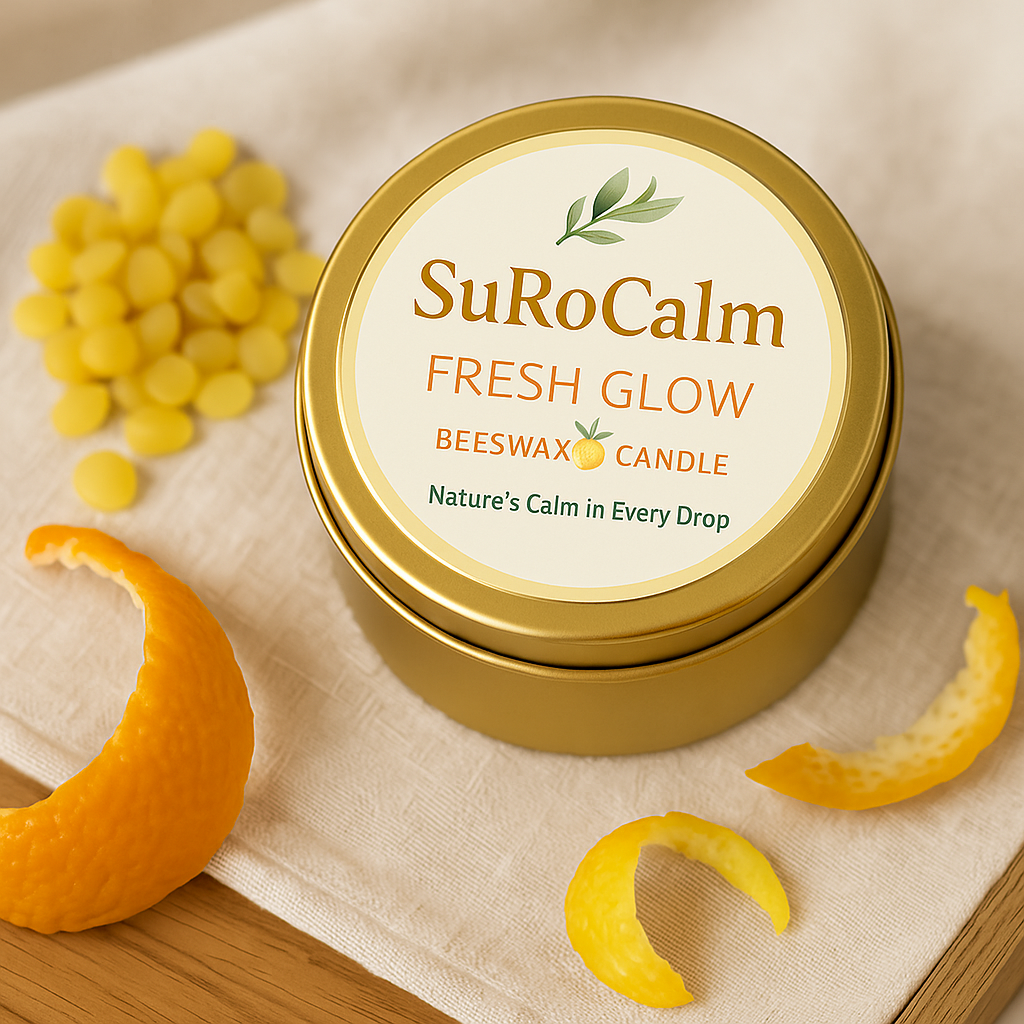 Beeswax Essential Oil Candles — 3.3 oz Golden Tin